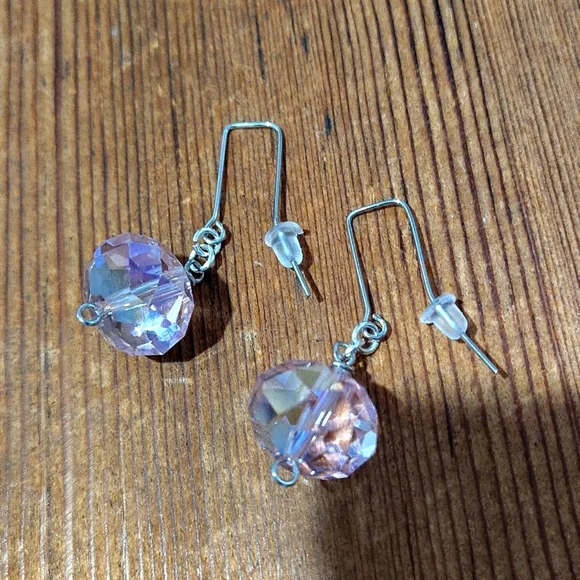 *5 For $20***Pink Crystal Drop Earrings/Handmade Ladies Earrings/Pink Crystals - Picture 7 of 9